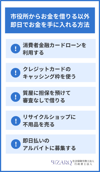 市役所から即日でお金を借りる方法