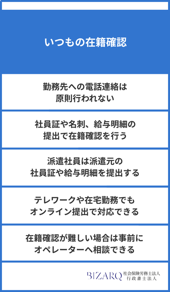 いつもの在籍確認