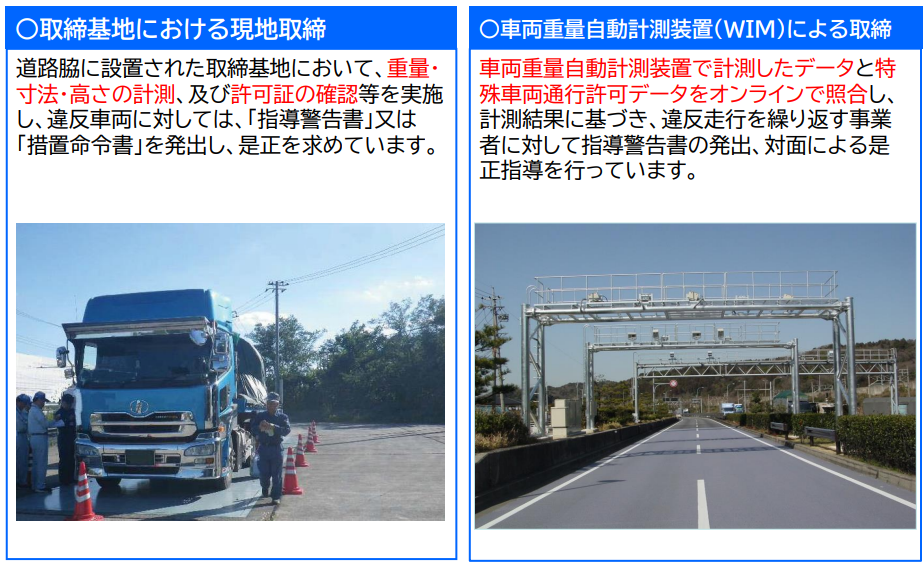 行政の特車違反取締まり方法