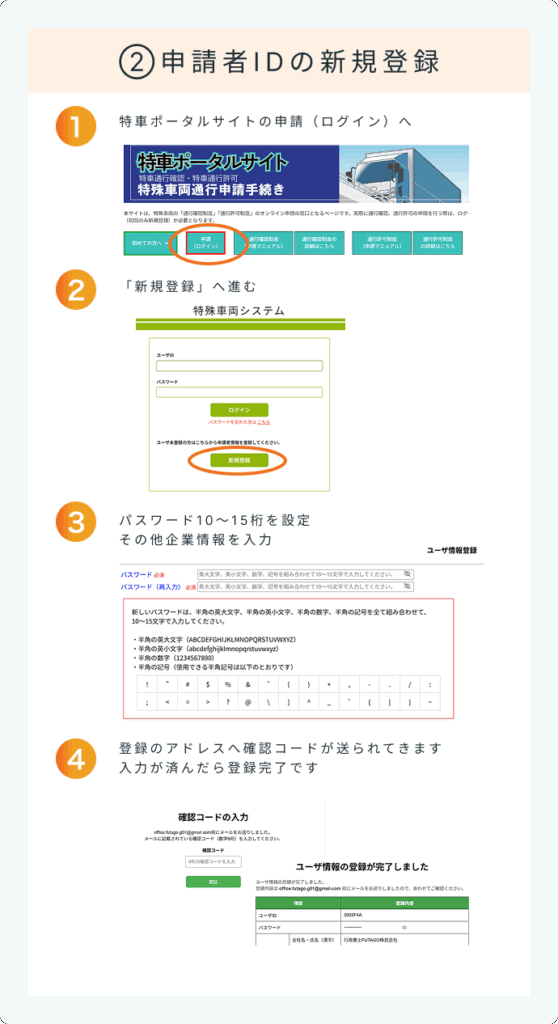 申請者IDの新規登録