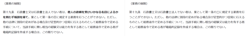 行政書士法改正第１９条